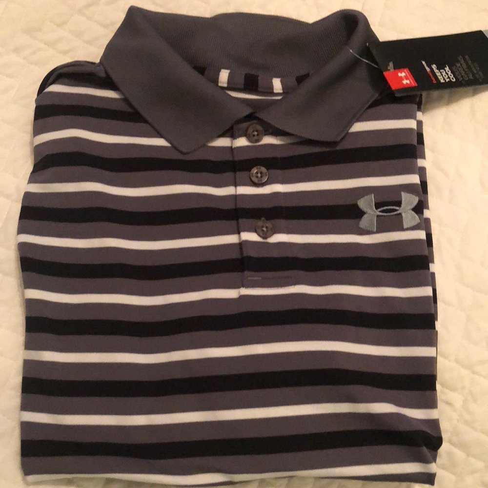 NWT Under Armour Boys Large golf shirt, moisture wicking material